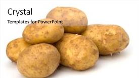  Presentation with background - Colorful slides enhanced with potatoes isolated on white background backdrop and a white colored foreground