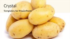  Presentation with potato - Beautiful slide set featuring potatoes isolated on white backdrop and a blonde colored foreground