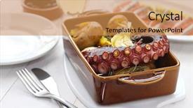  Presentation with octopus - Beautiful PPT theme featuring  backdrop and a  colored foreground