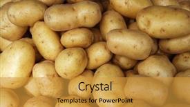  Presentation with food market - Theme enhanced with potatoes raw vegetables food pattern background and a gold colored foreground