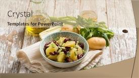  Presentation with oregano - Theme with potatoes-salad-with-red-beans background and a lemonade colored foreground