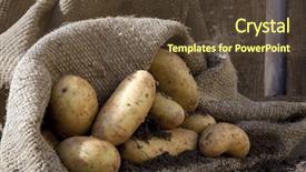  Presentation with spilling - PPT theme with potatoes spilling from a sack background and a tawny brown colored foreground