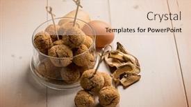  Presentation with vegetarian - Audience pleasing slide deck consisting of potatoes-vegetarian-meatballs-with-dried backdrop and a lemonade colored foreground