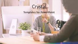  Presentation with potential - Audience pleasing PPT theme consisting of potensial - female dressmaker is communicating backdrop and a lemonade colored foreground