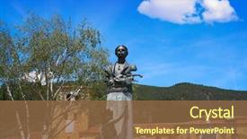  Presentation with jesus - Slides consisting of potes monument jesus of monastery background and a tawny brown colored foreground