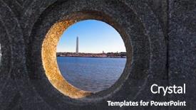  Presentation with bridge - Amazing PPT theme having potomac - tidal basin with the washington backdrop and a dark gray colored foreground