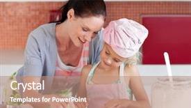  Presentation with baking cookies choc - Audience pleasing theme consisting of potrait of money and daugether backdrop and a coral colored foreground