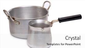  Presentation with old photo - Amazing presentation theme having pots pans - color photo of an old backdrop and a white colored foreground