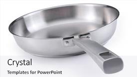  Presentation with paella pan of rice - Presentation design with pots pans - frying pan isolated background and a lemonade colored foreground