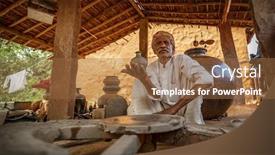  Presentation with ceramic - Cool new slide deck with potter-at-work-makes-ceramic backdrop and a coral colored foreground