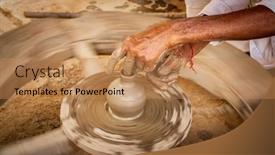  Presentation with ceramic - Slides featuring potter-at-work-makes-ceramic background and a coral colored foreground