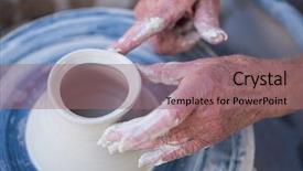  Presentation with workshop - Amazing slide set having potter making pot in pottery backdrop and a coral colored foreground