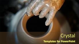  Presentation with creativity - Beautiful slide set featuring potters-hands-are-creating-earthenware backdrop and a tawny brown colored foreground