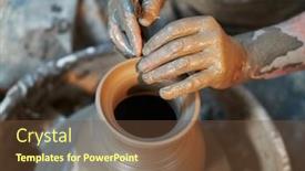  Presentation with creativity - Beautiful PPT layouts featuring potters-hands-are-creating-earthenware backdrop and a tawny brown colored foreground