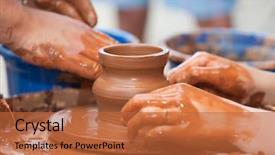  Presentation with craft - Cool new presentation with pottery craft wheel ceramic clay backdrop and a red colored foreground