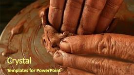 Presentation with craftsmanship - Presentation enhanced with pottery craftsmanship red clay potter background and a tawny brown colored foreground