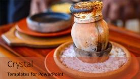 Presentation with pottery - Presentation theme having pottery-kebab-traditional-cappadocia-dish background and a red colored foreground