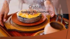  Presentation with pottery - Presentation design enhanced with pottery-kebab-traditional-cappadocia-dish background and a coral colored foreground