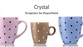  Presentation with color - Slides consisting of pottery kid - color cups isolated on white background and a white colored foreground