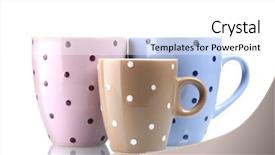  Presentation with blank whiteboard isolated on white - Cool new PPT theme with pottery kid - color cups isolated on white backdrop and a white colored foreground