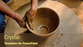  Presentation with udaipur - Amazing slide deck having pottery-skilled-wet-hands backdrop and a tawny brown colored foreground
