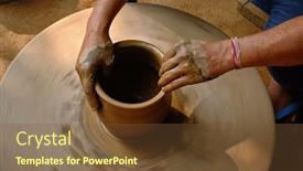  Presentation with udaipur - Amazing slide set having pottery-skilled-wet-hands backdrop and a tawny brown colored foreground