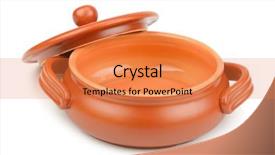  Presentation with clay - Cool new slides with potty - clay pot isolated on white backdrop and a coral colored foreground