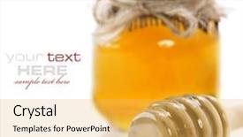  Presentation with honey - Amazing PPT theme having potty - full honey pot and honey backdrop and a yellow colored foreground