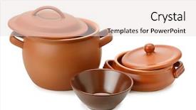  Presentation with utensils - Amazing presentation design having potty - set clay utensils on white backdrop and a lemonade colored foreground