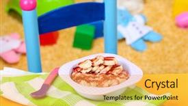  Presentation with bowl - Beautiful theme featuring potty chair - bowl of porridge for baby backdrop and a yellow colored foreground