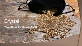  Presentation with gold nugget - Presentation featuring pouch with scattered gold nugget background and a coral colored foreground