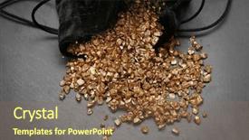  Presentation with gold nugget - Audience pleasing slide set consisting of pouch with scattered gold nugget backdrop and a violet colored foreground