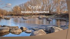  Presentation with fort - Slide set having poudre-river-above-fort-collins background and a coral colored foreground