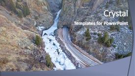  Presentation with winter river - Beautiful slide set featuring poudre river at little narrow backdrop and a gray colored foreground