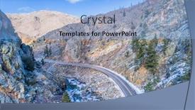  Presentation with winter river - Beautiful presentation theme featuring poudre-river-canyon backdrop and a light blue colored foreground