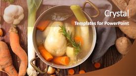  Presentation with chicken little - PPT theme consisting of poule au pot chicken stew background and a  colored foreground