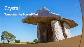  Presentation with ireland - Cool new slide deck with poulnabrone dolmen portal tomb backdrop and a teal colored foreground