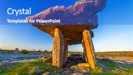  Presentation with sunrise - Presentation enhanced with poulnabrone portal tomb in burren background and a cobalt blue colored foreground