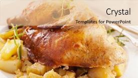  Presentation with roasted chicken - Cool new presentation design with poult - chicken roasted with potato backdrop and a lemonade colored foreground