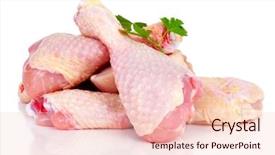  Presentation with meat poultry - Beautiful slide deck featuring poultry - some pieces of raw chicken backdrop and a lemonade colored foreground