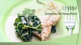  Presentation with breast - Presentation theme consisting of poultry-breast-with-spinach-leaves background and a soft green colored foreground