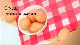  Presentation with chicken - Beautiful PPT layouts featuring poultry farms - brown chicken eggs backdrop and a coral colored foreground