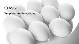  Presentation with eggs egg carton egg box - Cool new theme with poultry farms - many eggs isolated on white backdrop and a white colored foreground