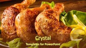  Presentation with roasted chicken - Presentation featuring pink background from puzzle pieces background and a coral colored foreground.