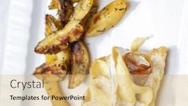  Presentation with meat poultry - PPT theme having poultry-meat-grilled-with-parma background and a yellow colored foreground