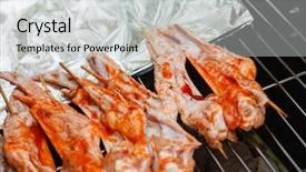  Presentation with processing - Amazing PPT layouts having poultry processing - chicken wings backdrop and a light gray colored foreground