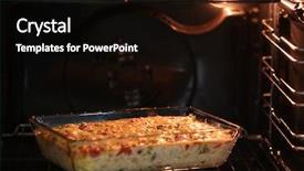  Presentation with cooking cartoon - Presentation theme with poultry processing - cooking turkey casserole in oven background and a black colored foreground