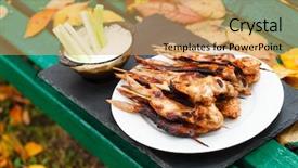  Presentation with chicken little chicks - Beautiful theme featuring poultry processing - grilled chicken wings backdrop and a coral colored foreground