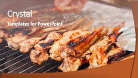  Presentation with feed chicken - Audience pleasing slide deck consisting of poultry processing - grilled chicken wings backdrop and a coral colored foreground