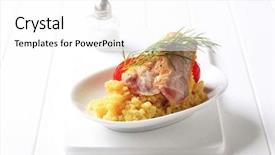  Presentation with fried chicken - PPT layouts enhanced with poultry processing - marinated pan fried chicken breast background and a white colored foreground